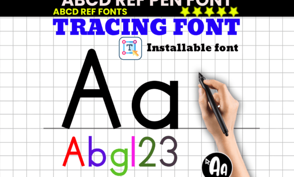 Abcd Ref Pen Tracing Font Fonts Free Download