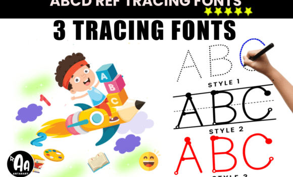 Abcd Ref Tracing Lined Font - Featured Image