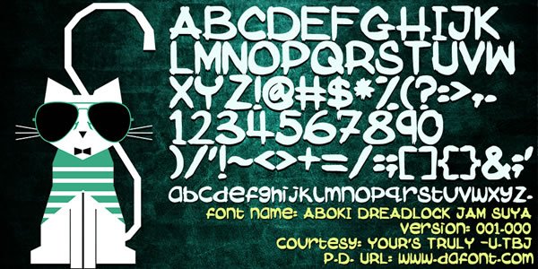 Aboki Dreadlock Jam Suya Font Fonts Free Download