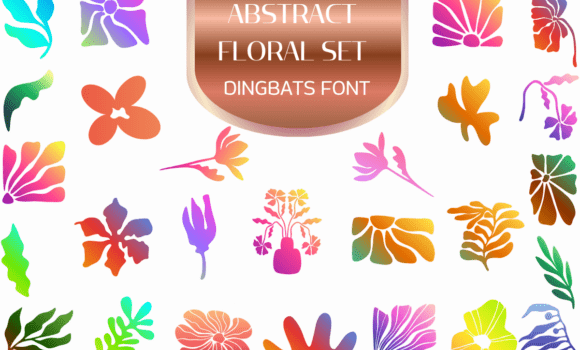 Abstract Floral Set Font - Featured Image