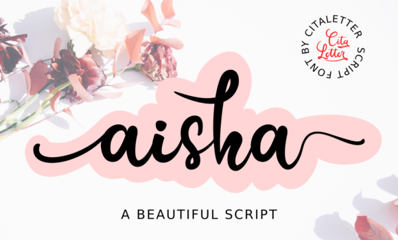 Aisha Script Font - Featured Image