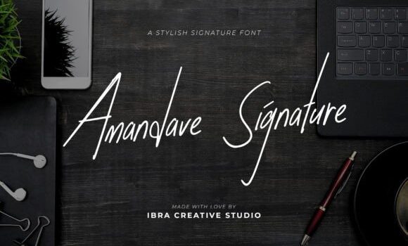 Amandave Signature Font Fonts Free Download Amandave Signature Font - Featured Image