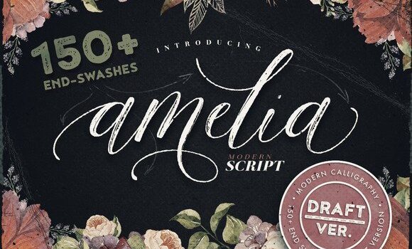 Amelia Script - Draft Version Font - Featured Image