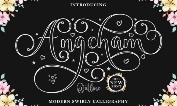 Angcham Outline Font - Featured Image