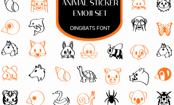 Animal Sticker Emoji Set Font - Featured Image