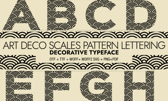 Art Deco Scales Pattern Lettering Font - Featured Image