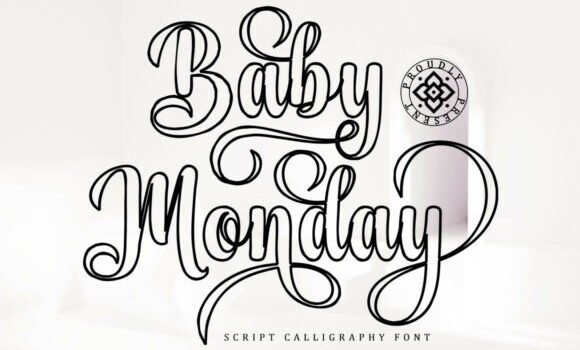 Baby Monday Outline Font - Featured Image