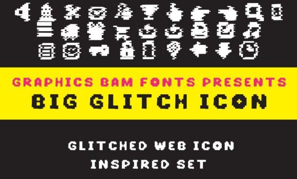 Big Glitch Icon Font - Featured Image