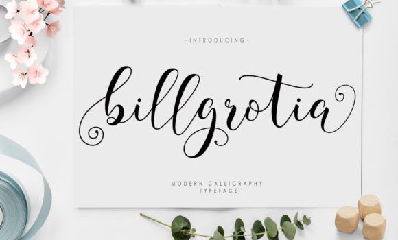 Billgrotia Script Font Fonts Free Download Billgrotia Script Font - Featured Image