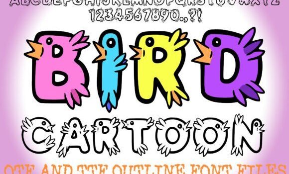 Bird Cartoon Font - Featured Image