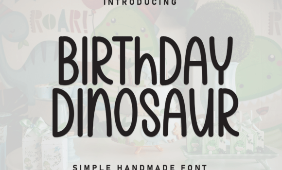 Birthday Dinosaur Font - Featured Image