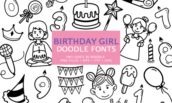 Birthday Girl Doodle Font - Featured Image