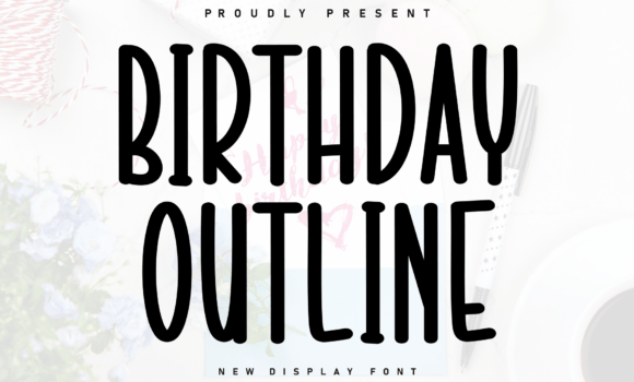 Birthday Outline Font Fonts Free Download Birthday Outline Font - Featured Image