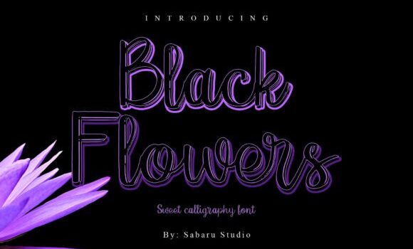 Black Flowers Font - Featured Image