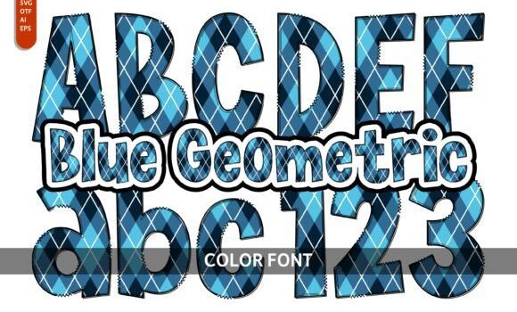 Blue Geometric Font - Featured Image