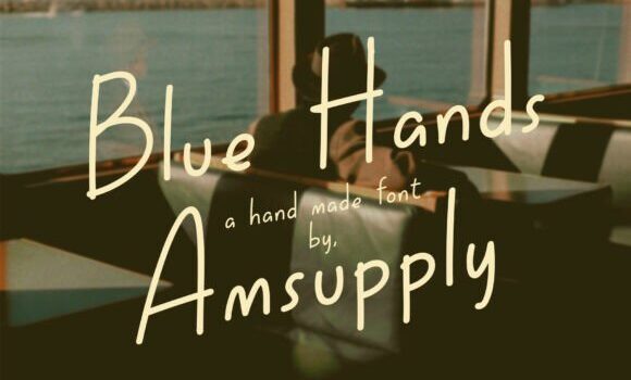 Blue Hands Font - Featured Image