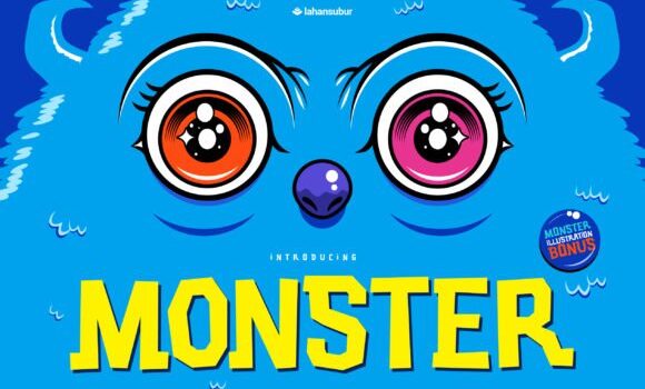 Blue Monster Font - Featured Image