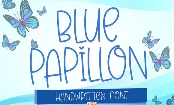 Blue Papillon Font - Featured Image