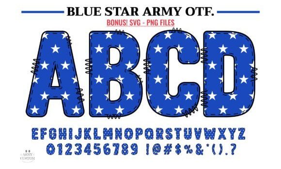 Blue Star Army Font - Featured Image
