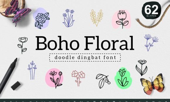 Boho Floral Font - Featured Image