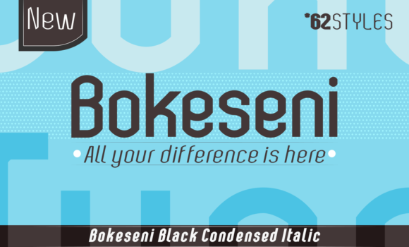 Bokeseni Black Condensed Italic Font - Featured Image