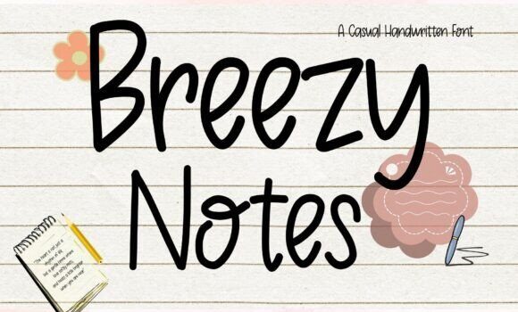 Breezy Notes Font - Featured Image