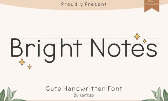 Bright Notes Font - Featured Image