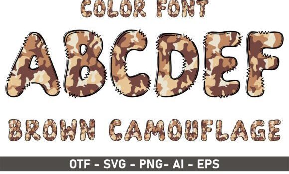 Brown Camouflage Font - Featured Image
