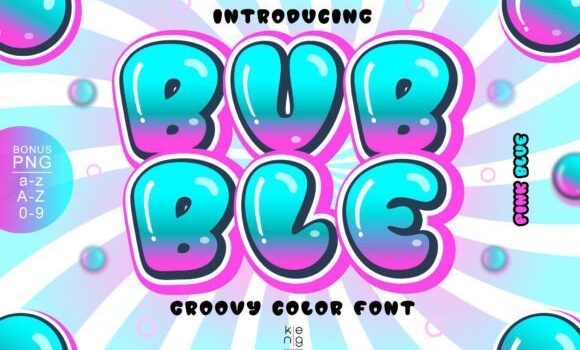 Bubble Pink Blue Font - Featured Image