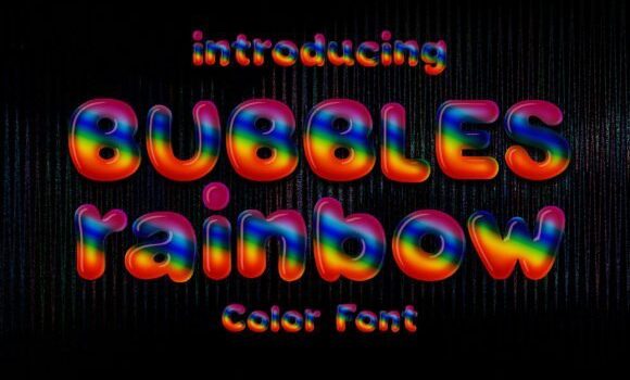 Bubbles Rainbow Font - Featured Image