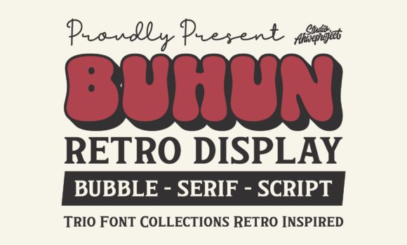 Buhun Retro Trio Font - Featured Image
