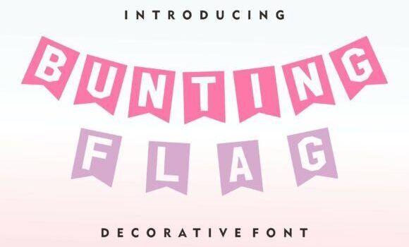Bunting Flag Font Fonts Free Download Bunting Flag Font - Featured Image