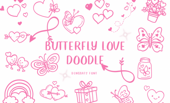 Butterfly Love Doodle Font Fonts Free Download Butterfly Love Doodle Font - Featured Image