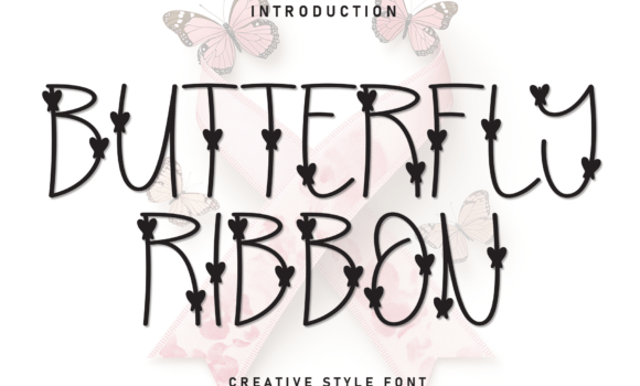 Butterfly Ribbon Font - Featured Image