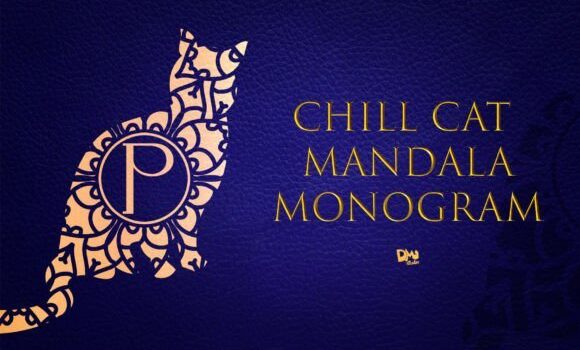 Chill Cat Mandala Monogram Font - Featured Image