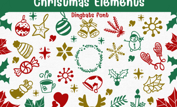 Christmas Elements Font - Featured Image