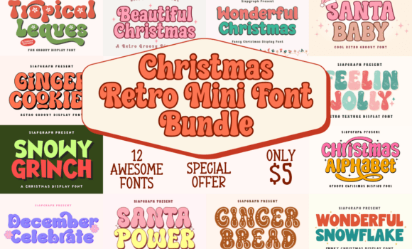 Christmas Retro Mini Bundle Font Fonts Free Download Christmas Retro Mini Bundle Font - Featured Image