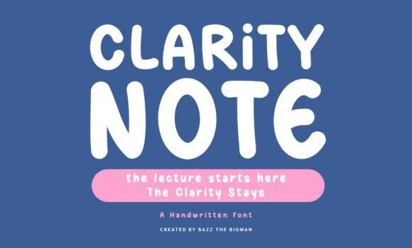 Clarity Note Font Fonts Free Download Clarity Note Font - Featured Image