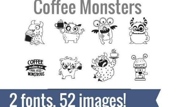 Coffee Monsters Dingbats Font - Featured Image