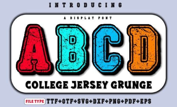 College Jersey Grunge Font - Featured Image