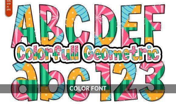 Colorfull Geometric Font Fonts Free Download Colorfull Geometric Font - Featured Image