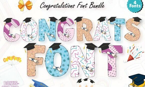 Congratulations Colorful Alphabets Font - Featured Image