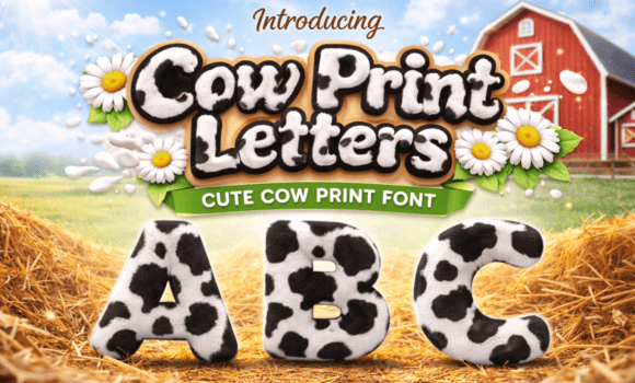 Cow Print Letters Font - Featured Image