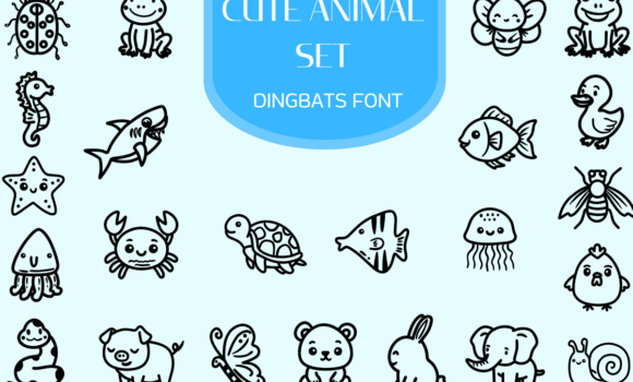 Cute Animal Set Font - Featured Image