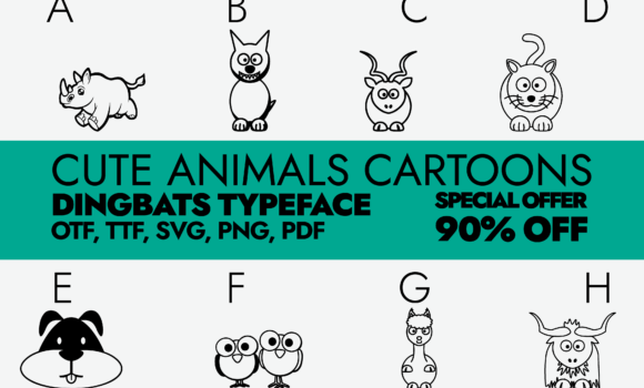 Cute Animals Cartoons Font - Featured Image