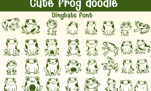 Cute Frog Doodle Font - Featured Image