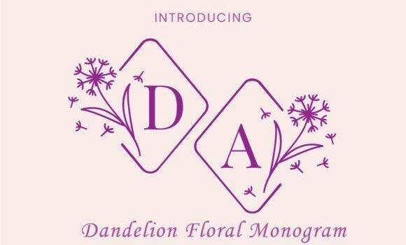 Dandelion Floral Monogram Font Fonts Free Download Dandelion Floral Monogram Font - Featured Image