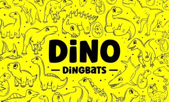 Dino Dingbats Font - Featured Image