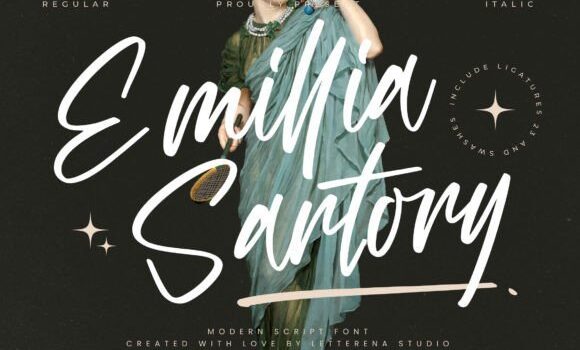 Emillia Sartory Font - Featured Image