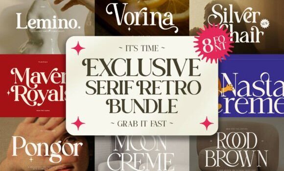 Exclusive Serif Retro Bundle Font - Featured Image